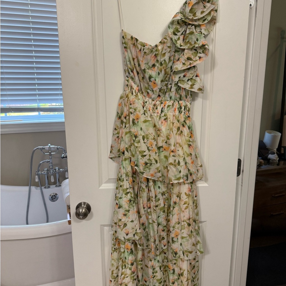 Imelda Floral One-Shoulder Maxi Dress | wedding | prom | cocktail | garden party